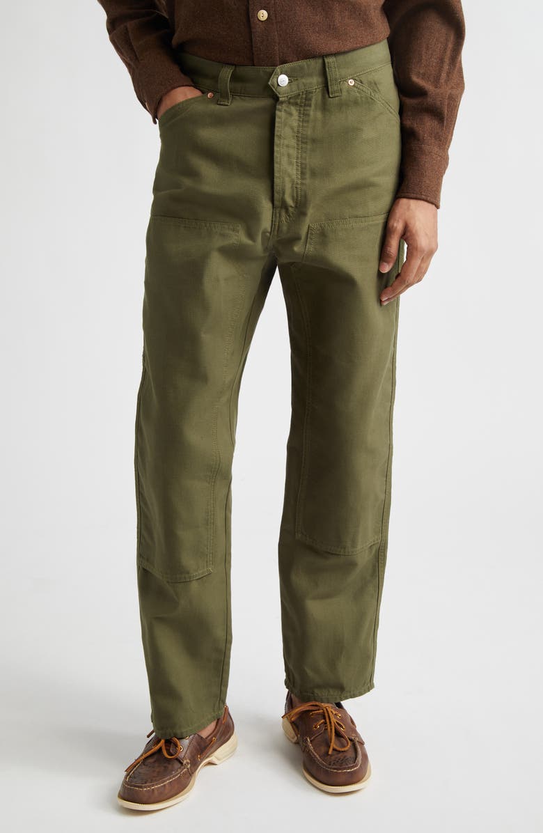 Drake
s Cotton Canvas Carpenter Pants, Main, color, Olive Drab