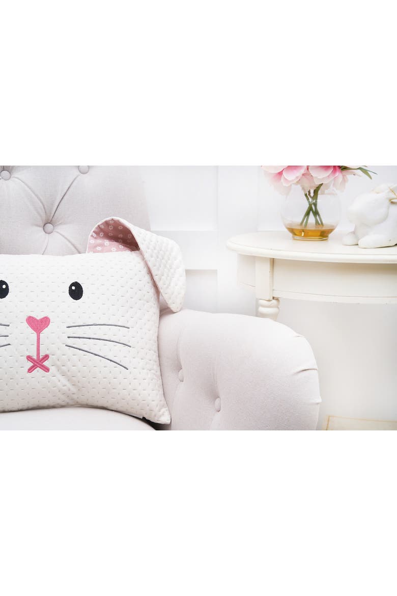 Girl Easter Bunny w/ Flap Ears Decorative Accent Pillow, 13" x 18", Alternate, color, Pink