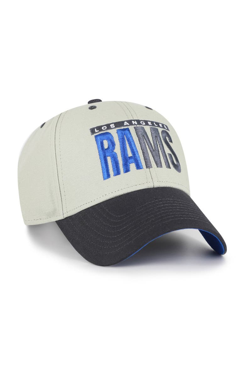 Men's '47  Gray/Black Los Angeles Rams Half Block Text MVP Adjustable Hat, Alternate, color, Gray