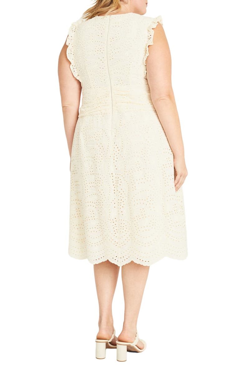 Ruffle Eyelet Dress, Alternate, color, IVORY