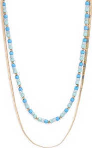 Nordstrom Set of 2 Beaded & Snake Chain Necklaces