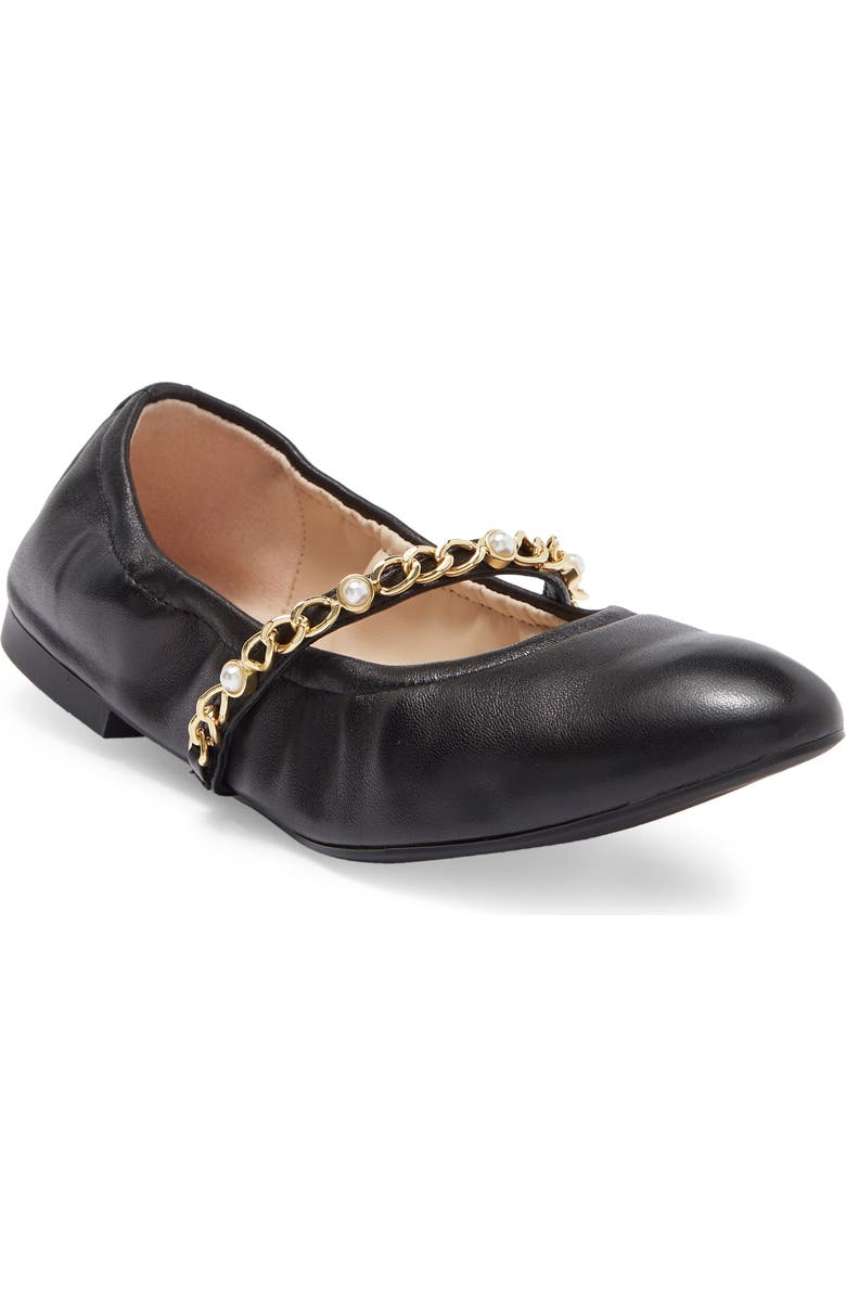 Stuart Weitzman Imitation Pearl Chain Ballet Flat, Main, color,