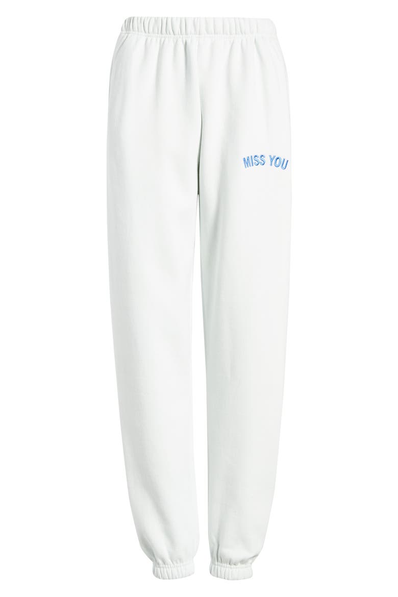 Miss You Embroidered Graphic Sweatpants, Alternate, color, ICE BLUE