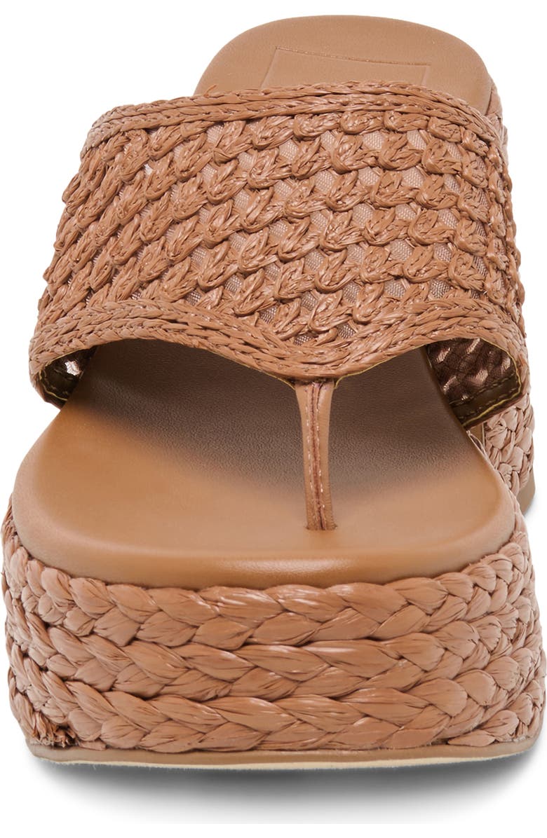 Dolce Vita Ripple Raffia Platform Sanda, Alternate, color, Mid Brown Raffia