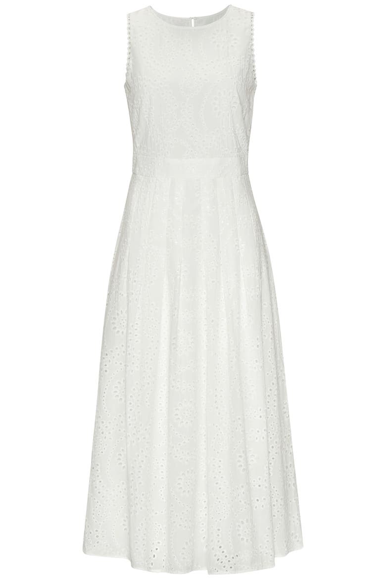 Sleeveless Eyelet Maxi Dress, Alternate, color, White