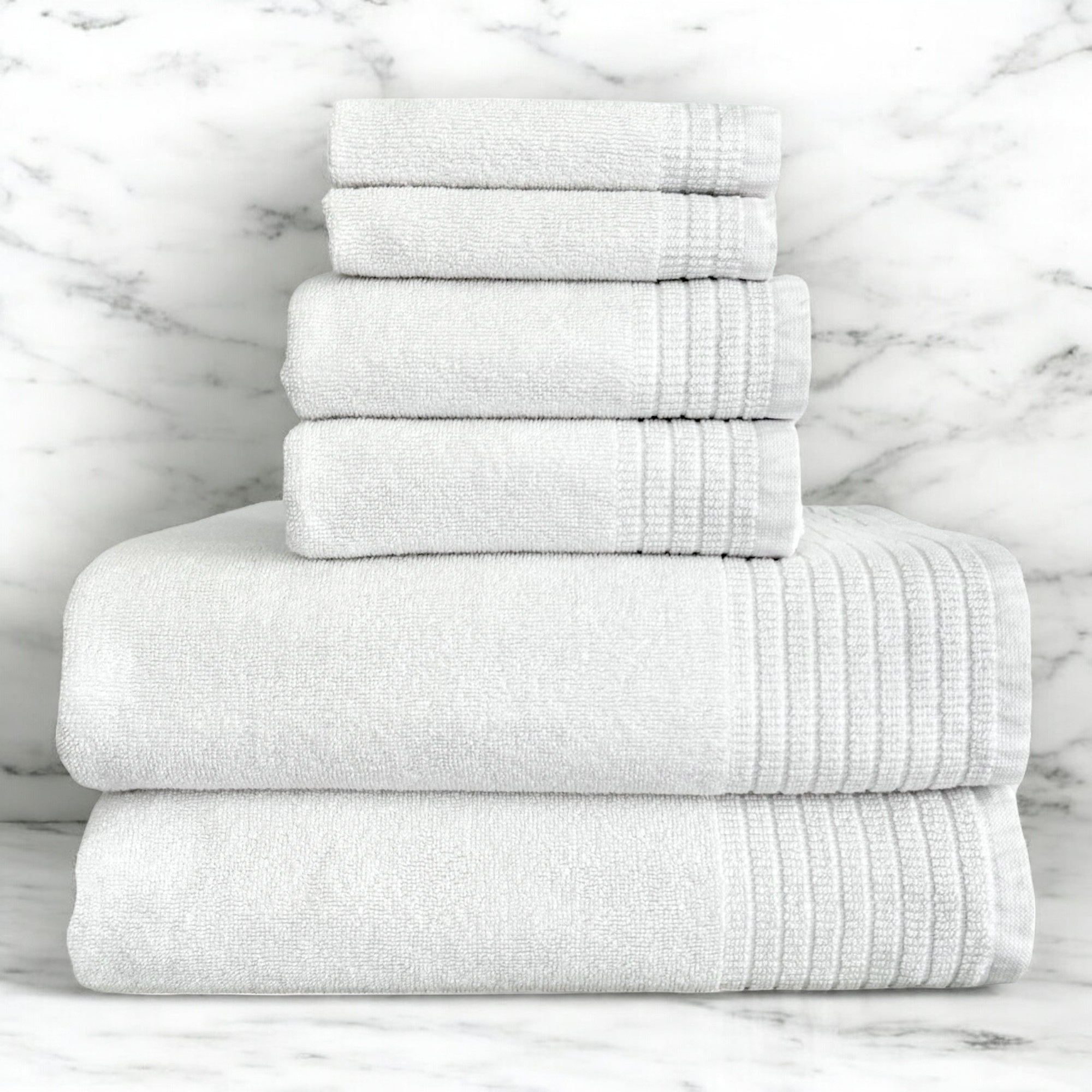 BedVoyage Viscose Odor & Mildew Resistant Spa Towel Collection, 6pc Set - Cloud