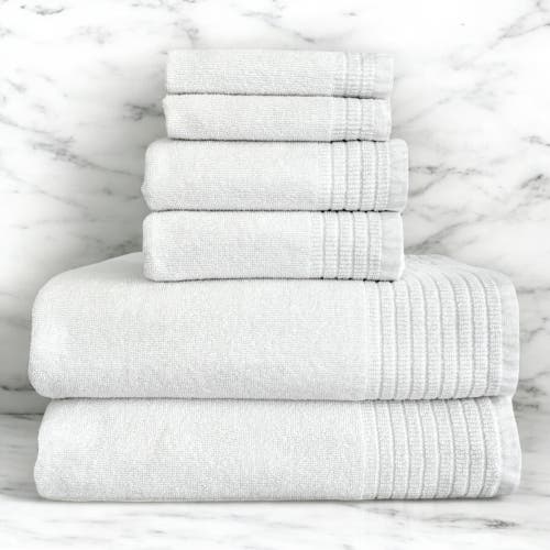 BedVoyage Viscose Odor & Mildew Resistant Spa Towel Collection, 6pc Set in Cloud 