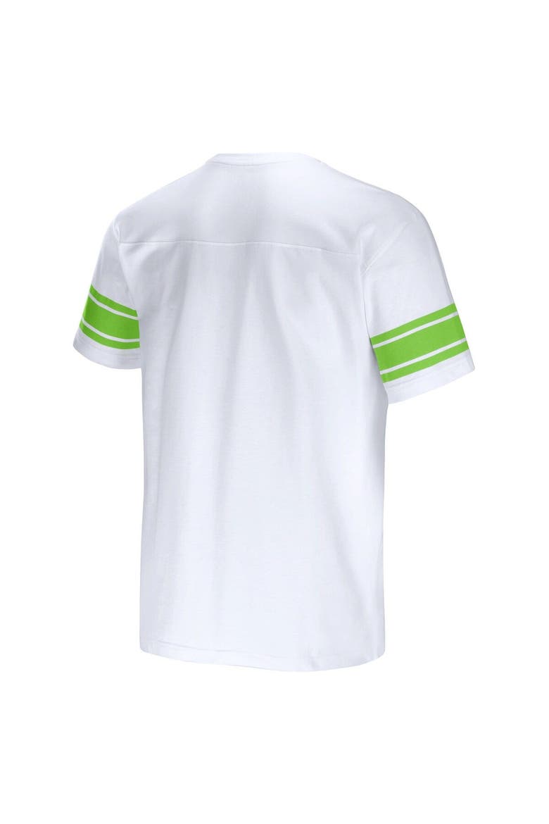 Men's NFL x Darius Rucker Collection by Fanatics White Seattle Seahawks Football Striped T-Shirt, Alternate, color, White