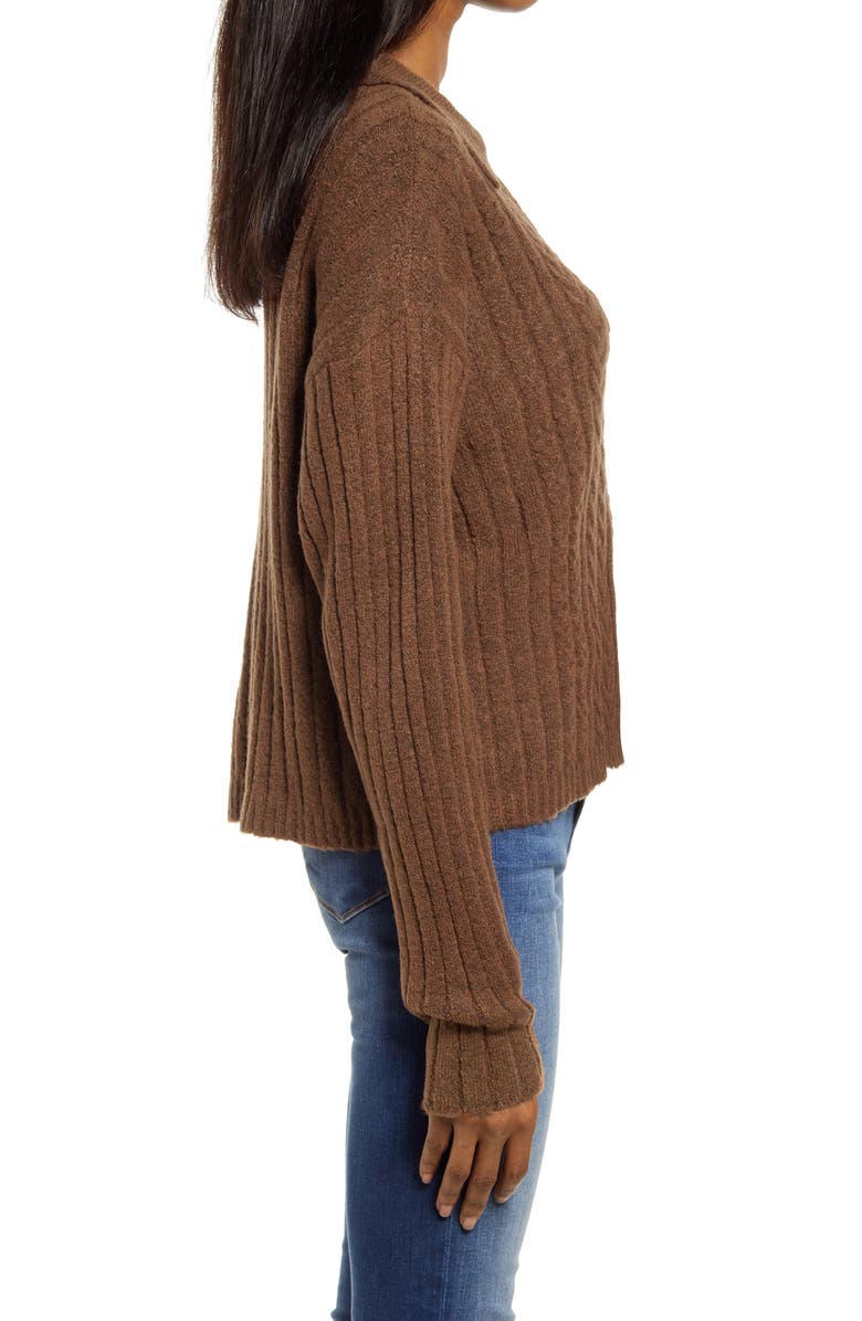 Treasure & Bond Cable Stitch Collar Sweater, Alternate, color, 