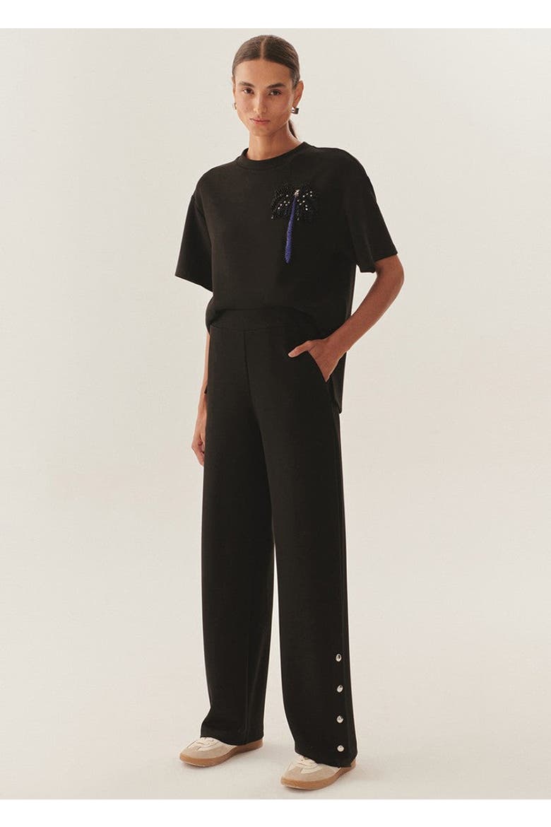 Vivienne Chic Comfort Knit Trousers, Main, color, BLACK