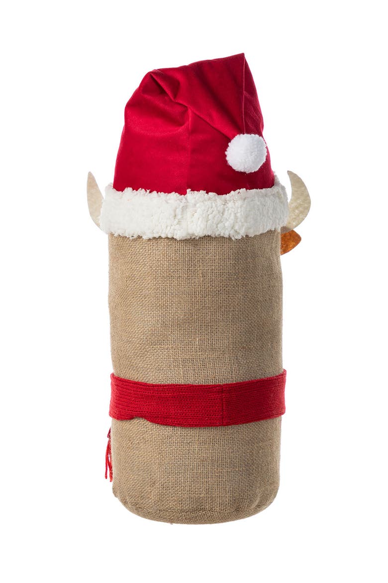 20"H Christmas Linen Highland Cow Doorstop Porch Decor, Alternate, color, Red