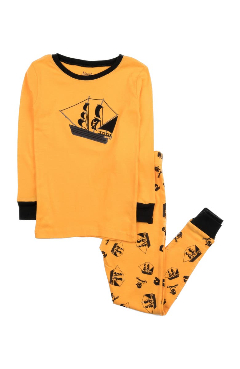 Leveret Cotton Two-Piece Printed Pajamas, Animals & Characters, Alternate, color, Pirate