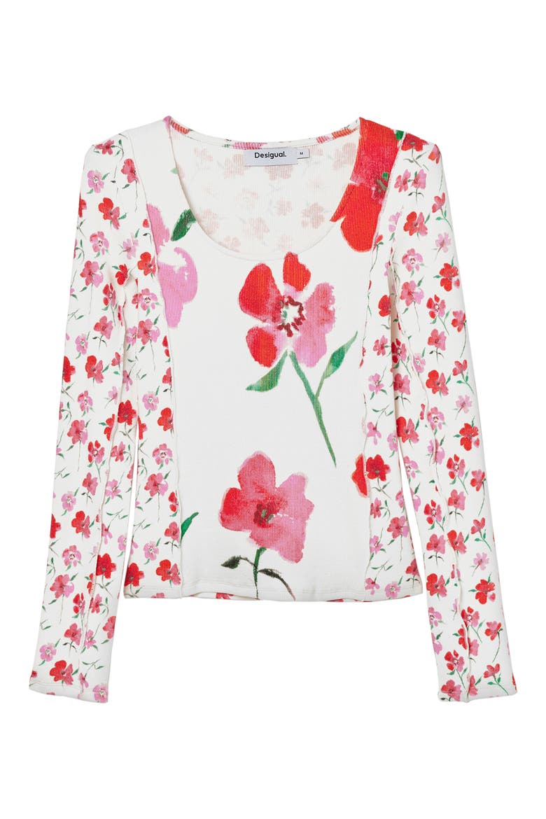 Patchwork Floral T-Shirt, Alternate, color, WHITE