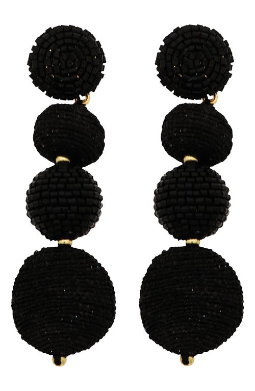 Panacea Linear Ball Drop Earrings In Black