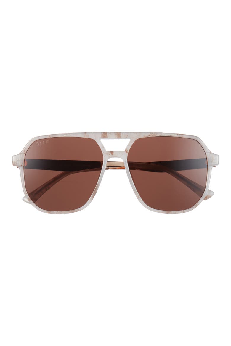 59mm Landon Aviator Sunglasses, Main, color, LATTE TORTOISE BROWN