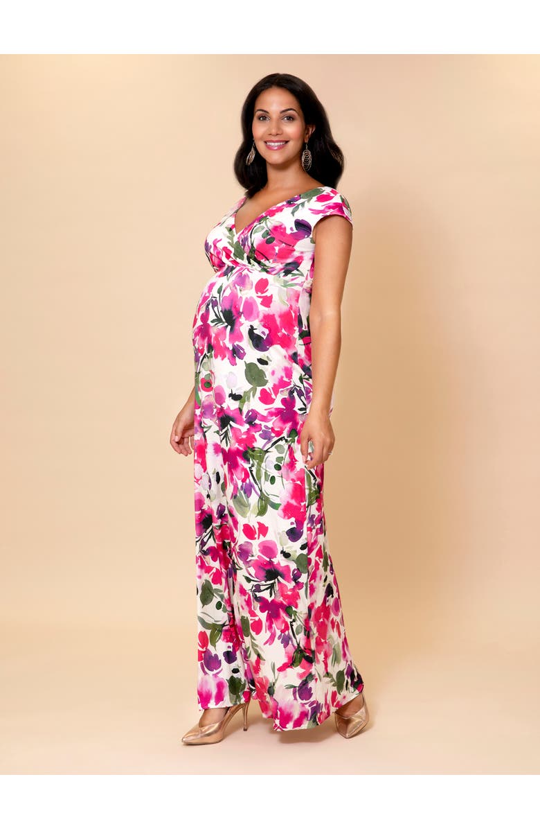 Tiffany Rose Maternity Alana Maternity Maxi Dress, Alternate, color, Fuschia Florals