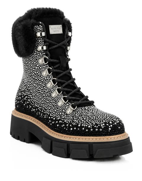 Suede Mountain Boots Mix Strass Women