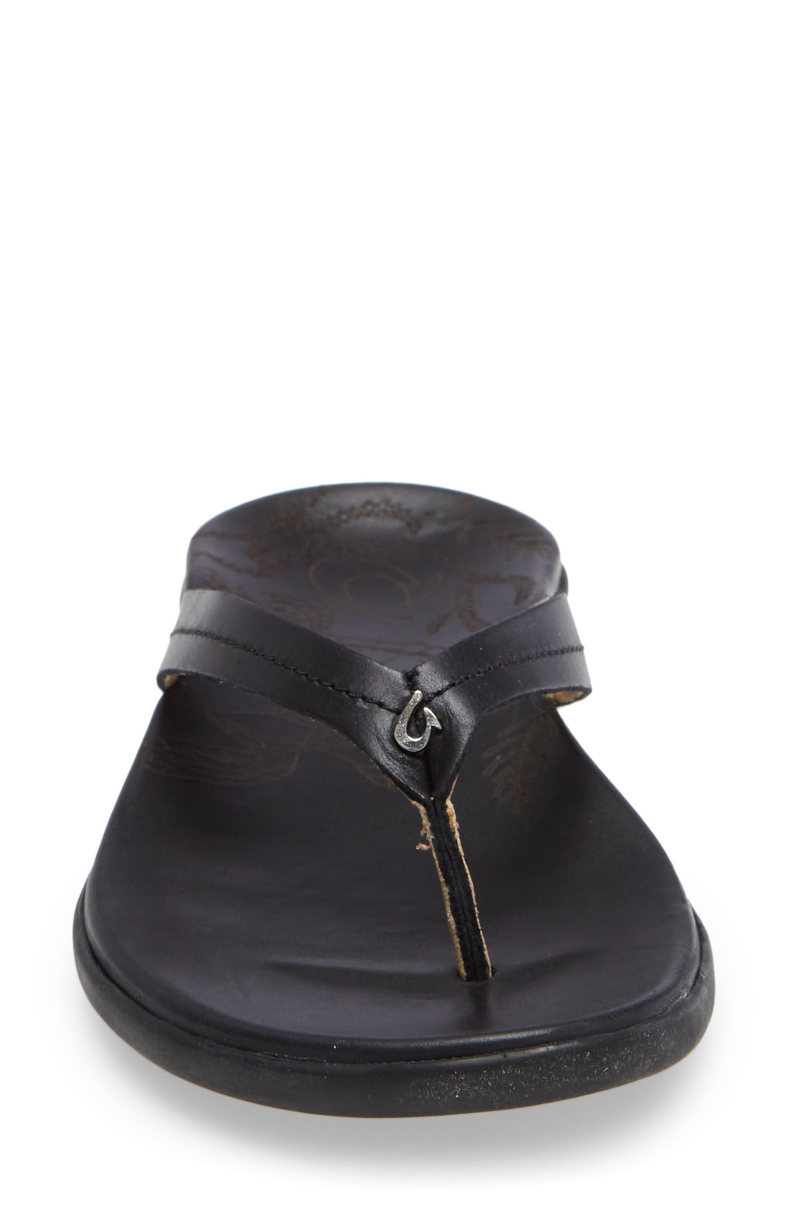 OluKai Honu Flip Flop, Alternate, color, Black/ Black