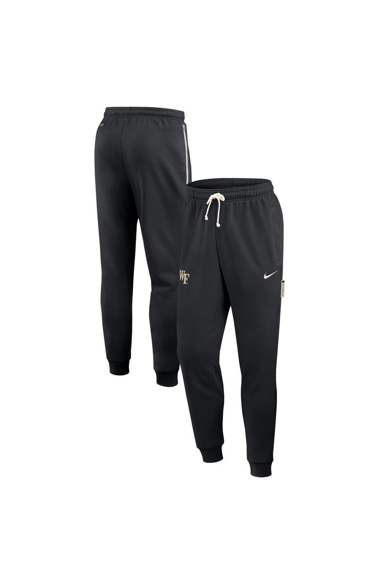 Nike Men's Nike Black Wake Forest Demon Deacons 2025 Sideline Standard Issue Dri-FIT Taper Sweatpants, Main, color, Black