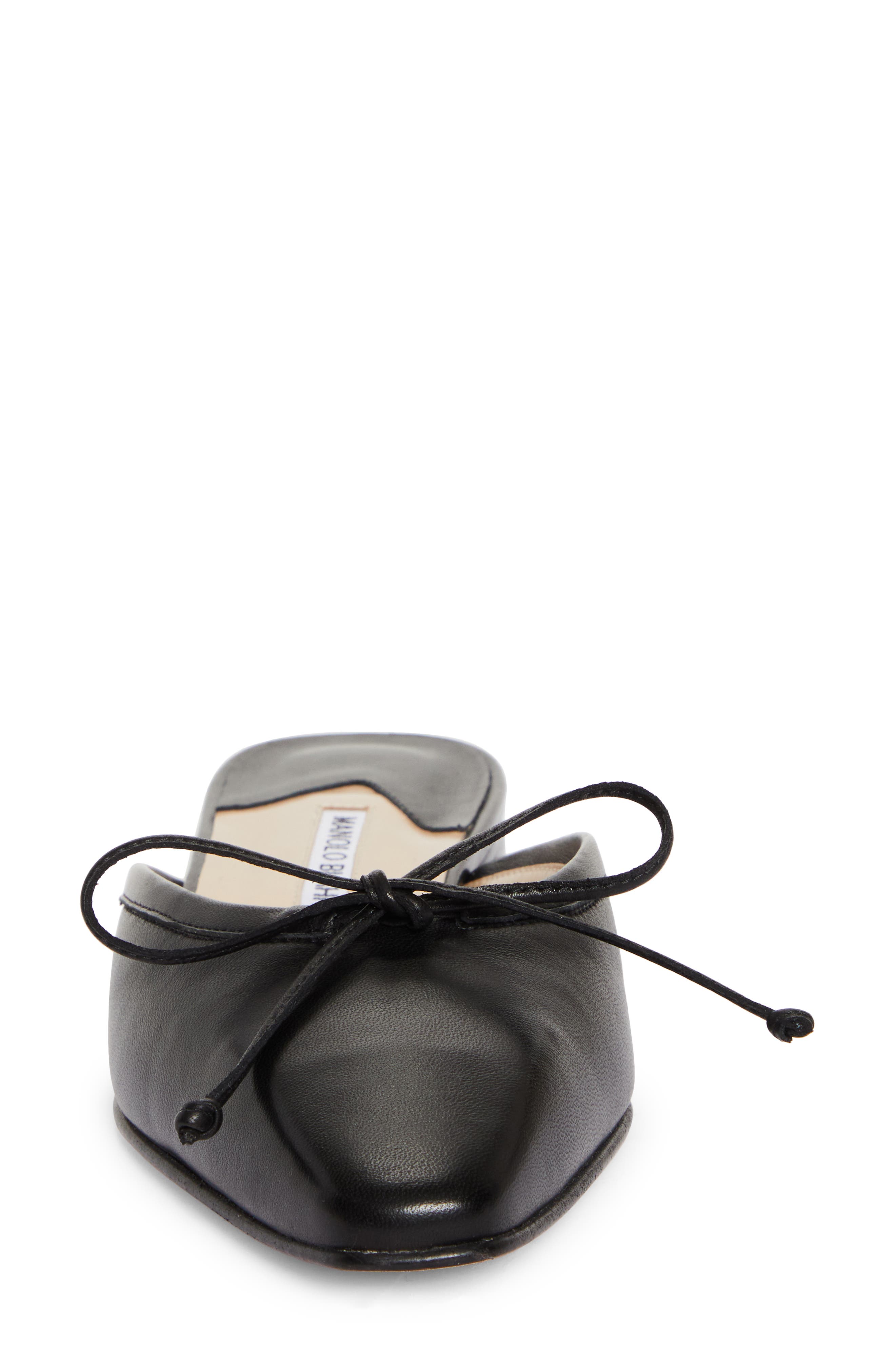 Manolo Blahnik Ballerimu Square Toe Mule, Alternate, color, Black
