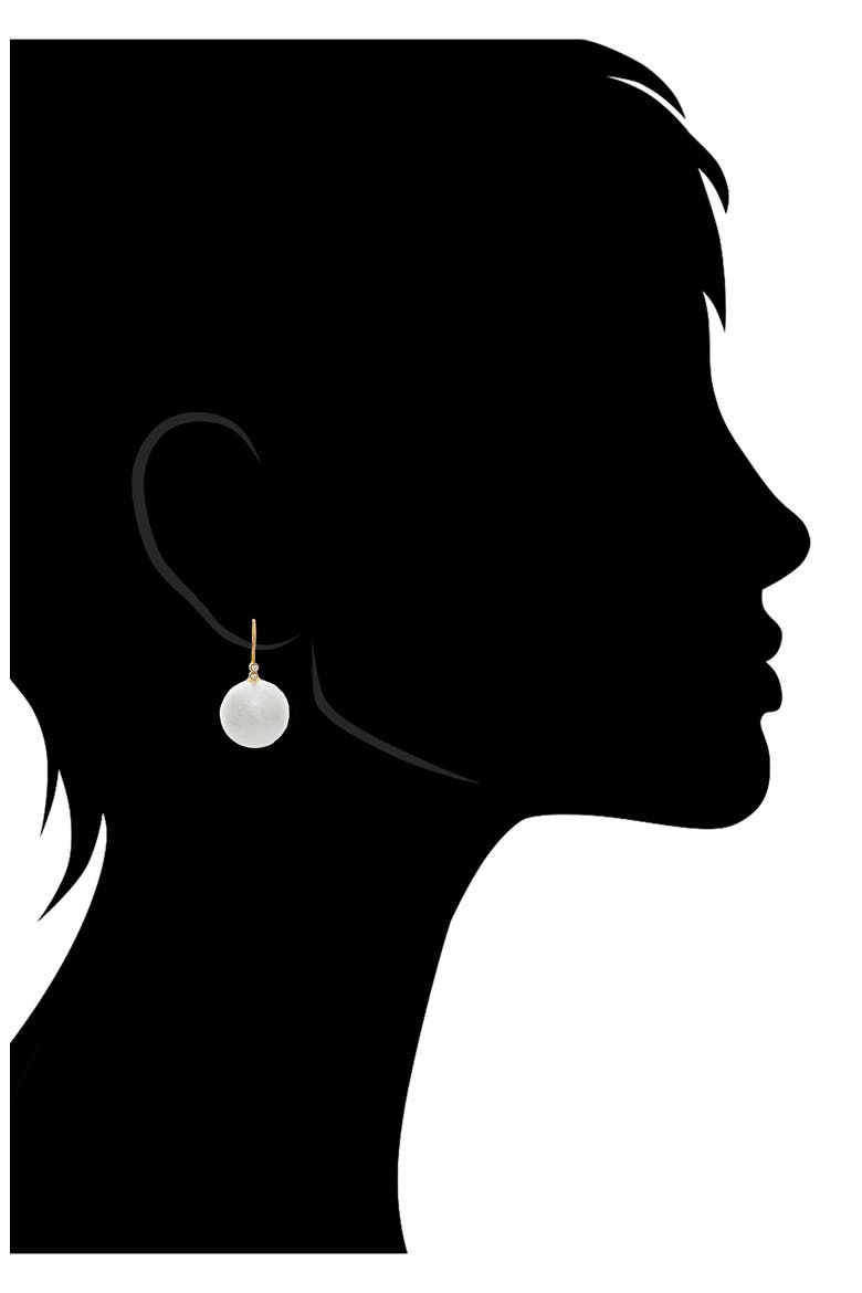 Faux Pearl & Cubic Zirconia Drop Earrings, Alternate, color, PEARL