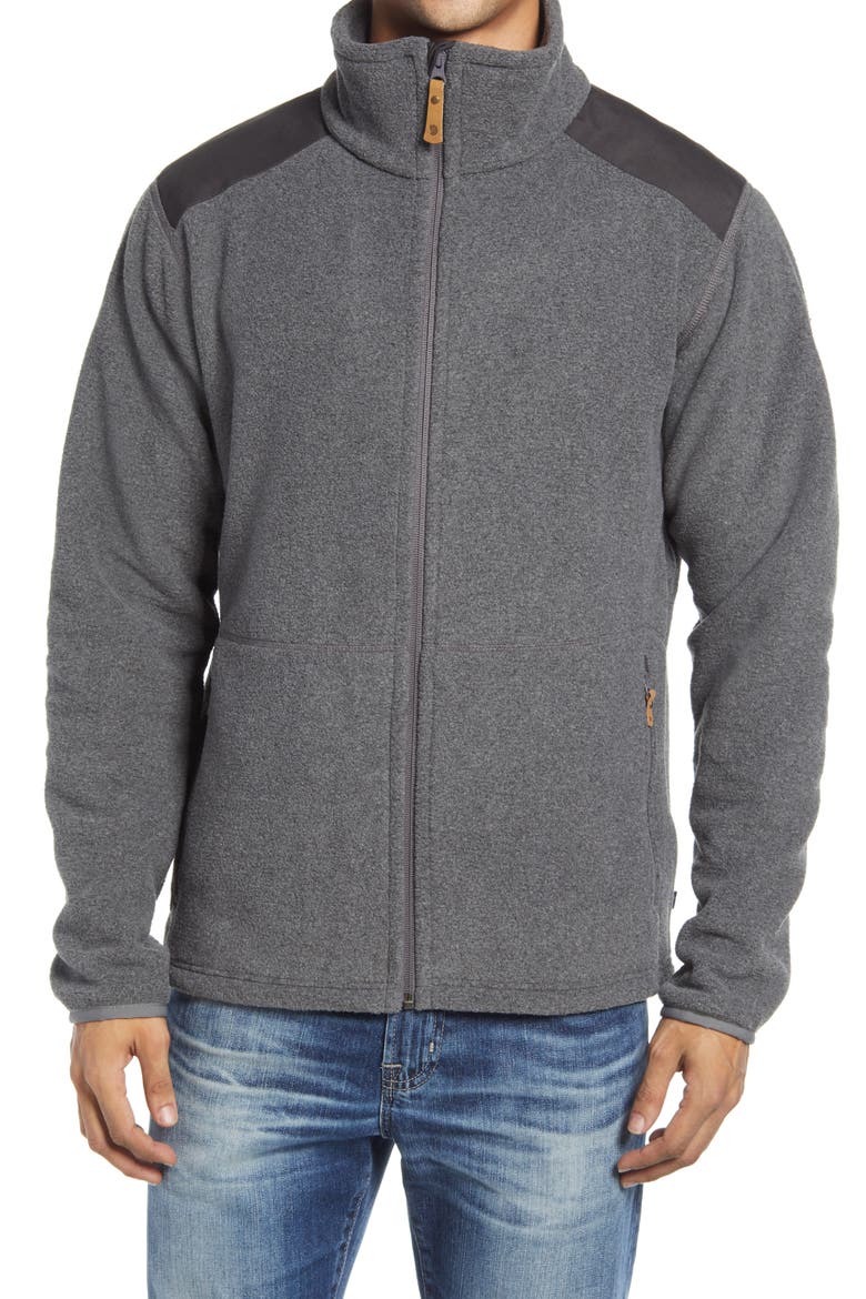 Sten Fleece Zip Sweater, Alternate, color, DARK GREY