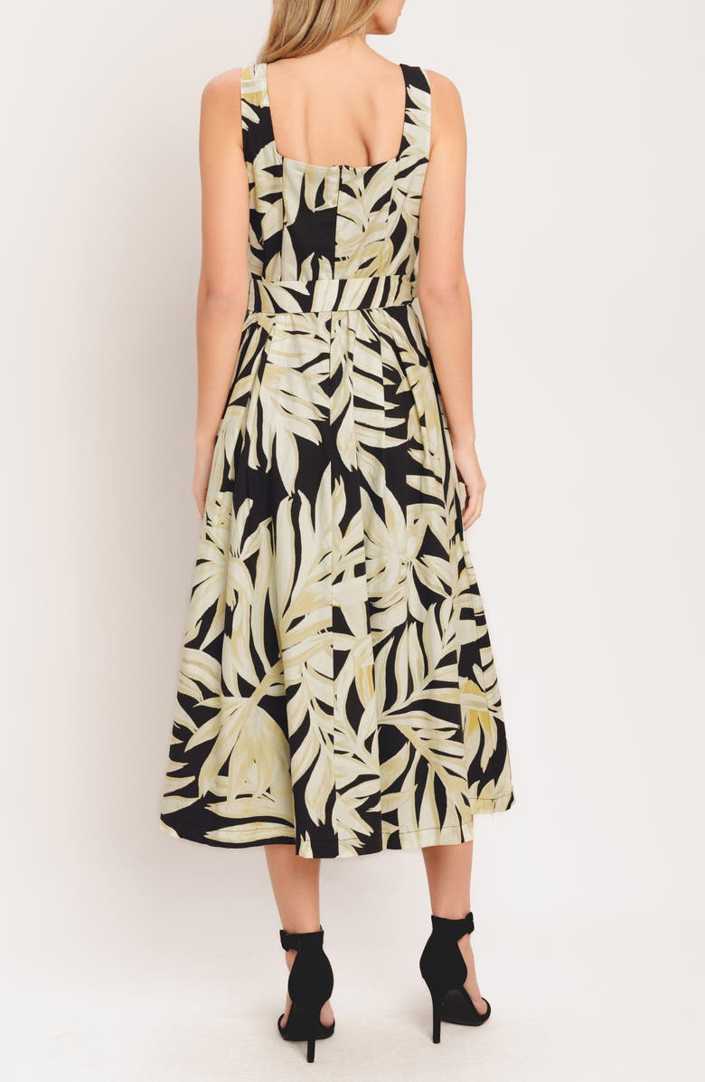 FLYING TOMATO Print Midi Dress, Alternate, color, Black Taupe