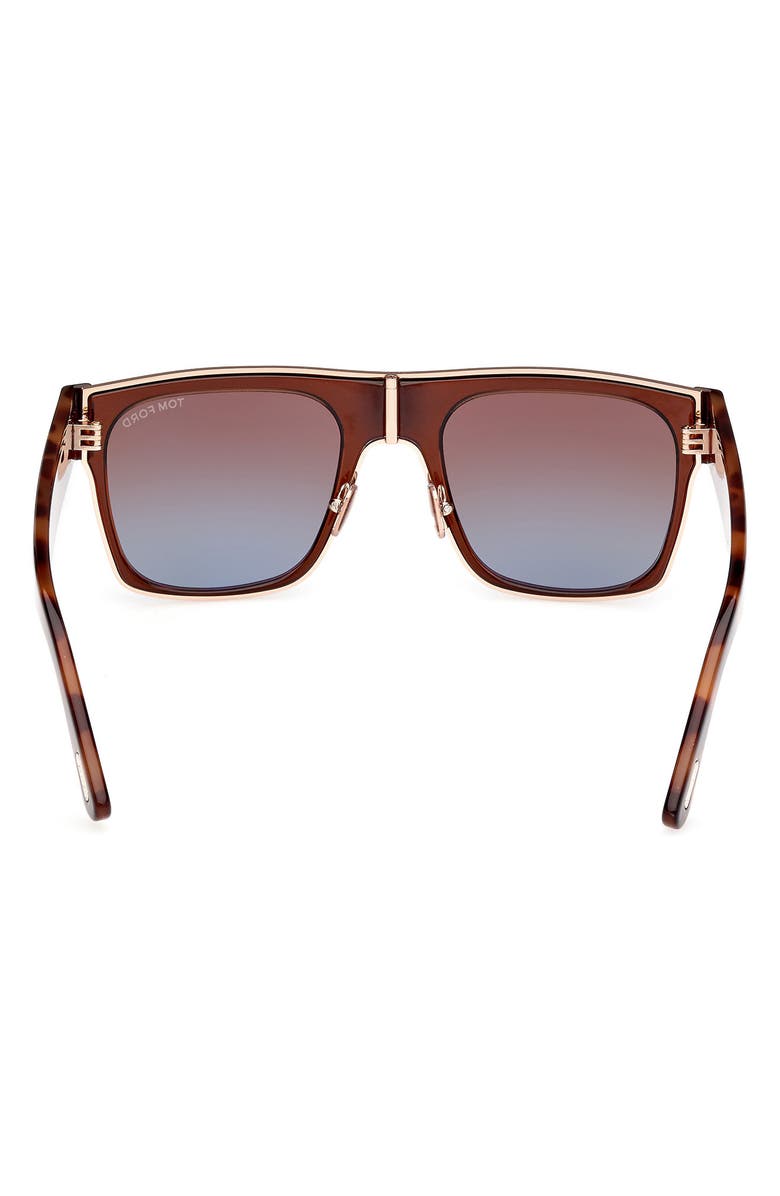 TOM FORD Edwin 54mm Square Sunglasses, Alternate, color, Rose Gold Brown Havana