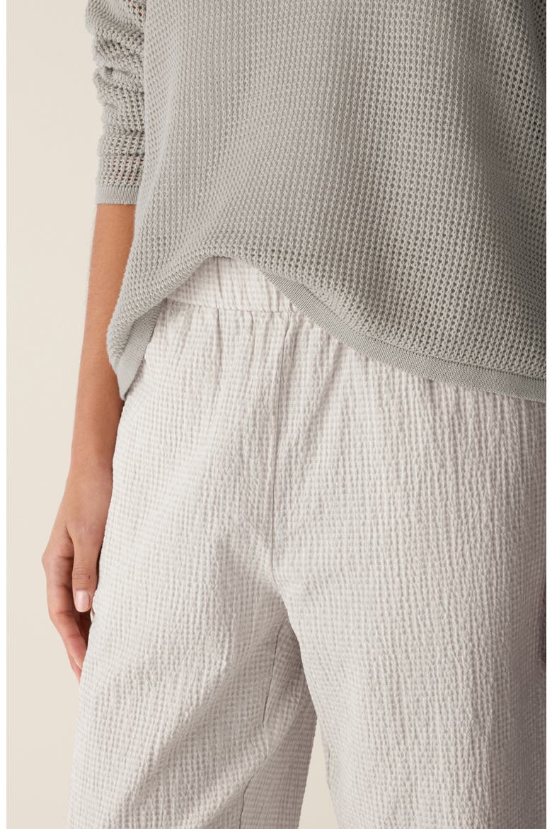 Tapered Seersucker Ankle Pants, Alternate, color, CHALK