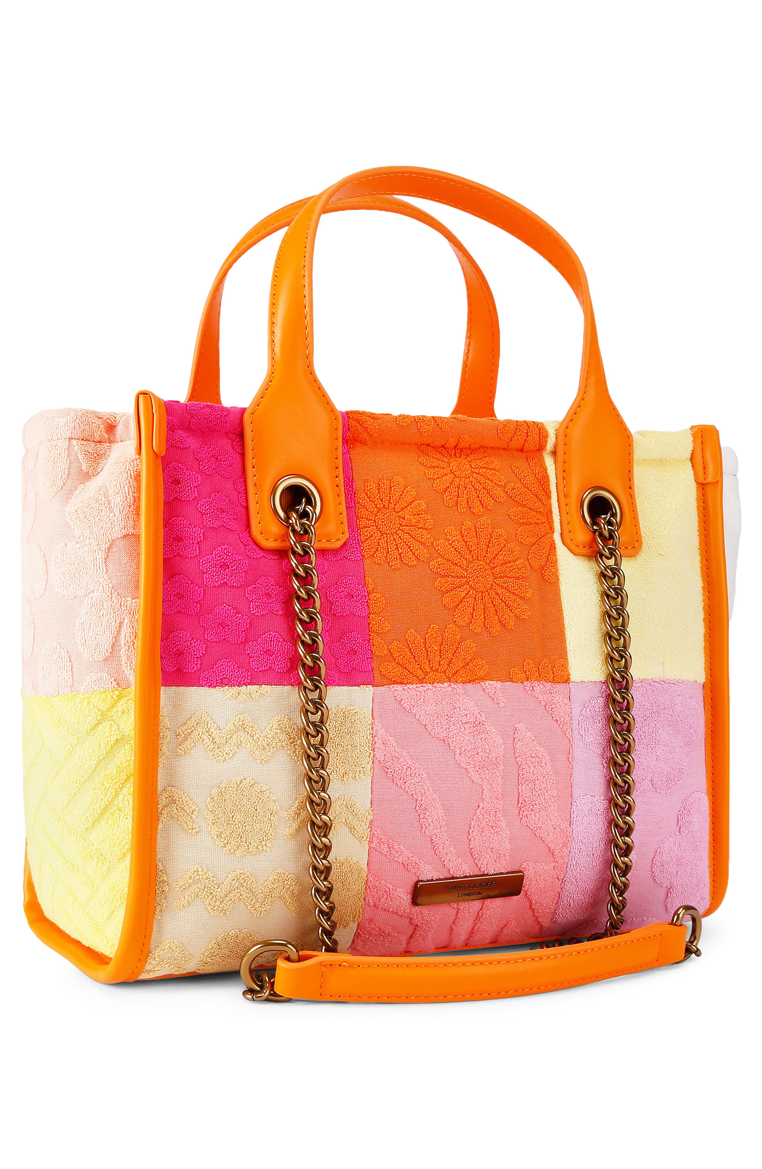 Kurt Geiger London Small Hoxton Shopper Bag, Alternate, color, Orange Multi