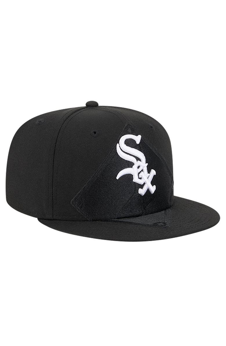 New Era Men's New Era Black Chicago White Sox Shadow Logo 59FIFTY Fitted Hat, Alternate, color, 