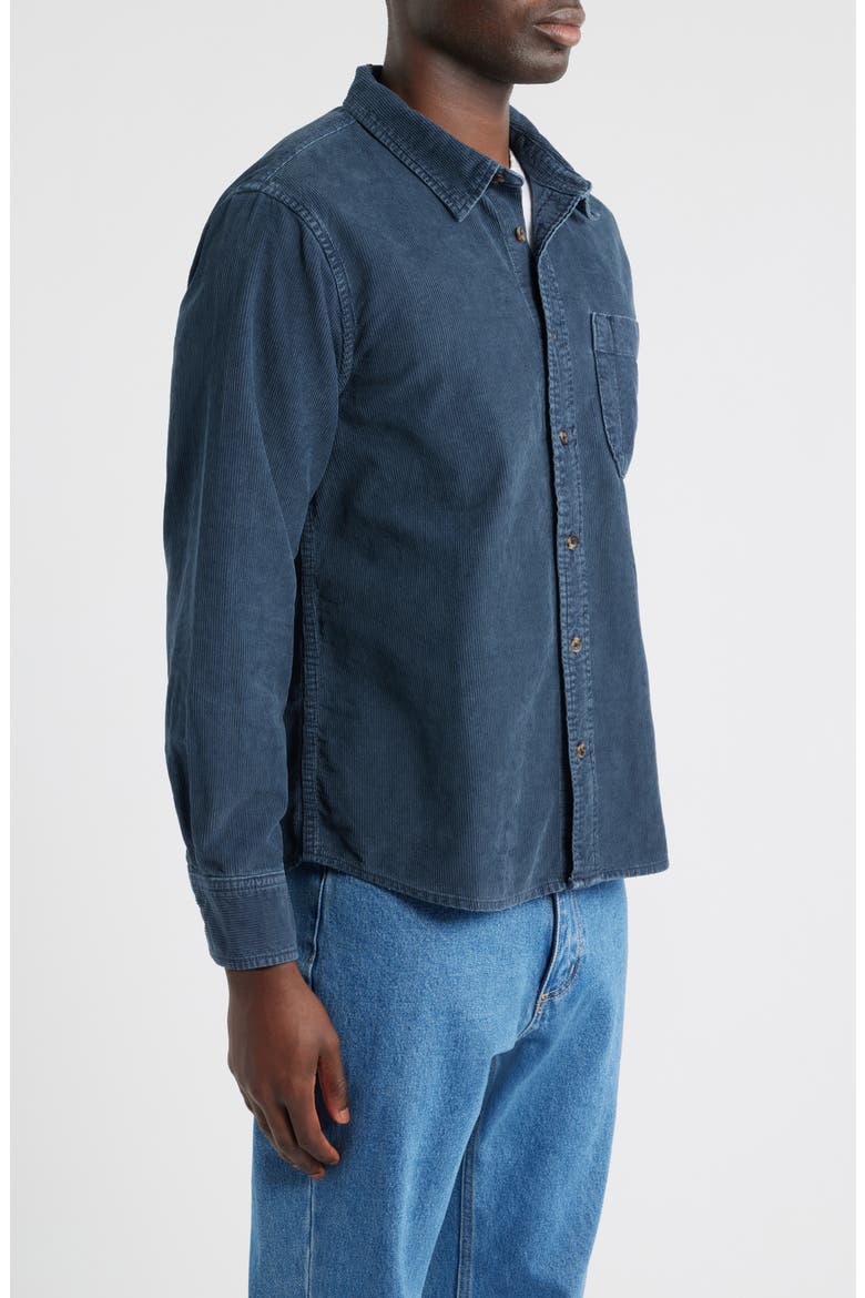 Cotton Corduroy Button-Up Shirt, Alternate, color, NAVY