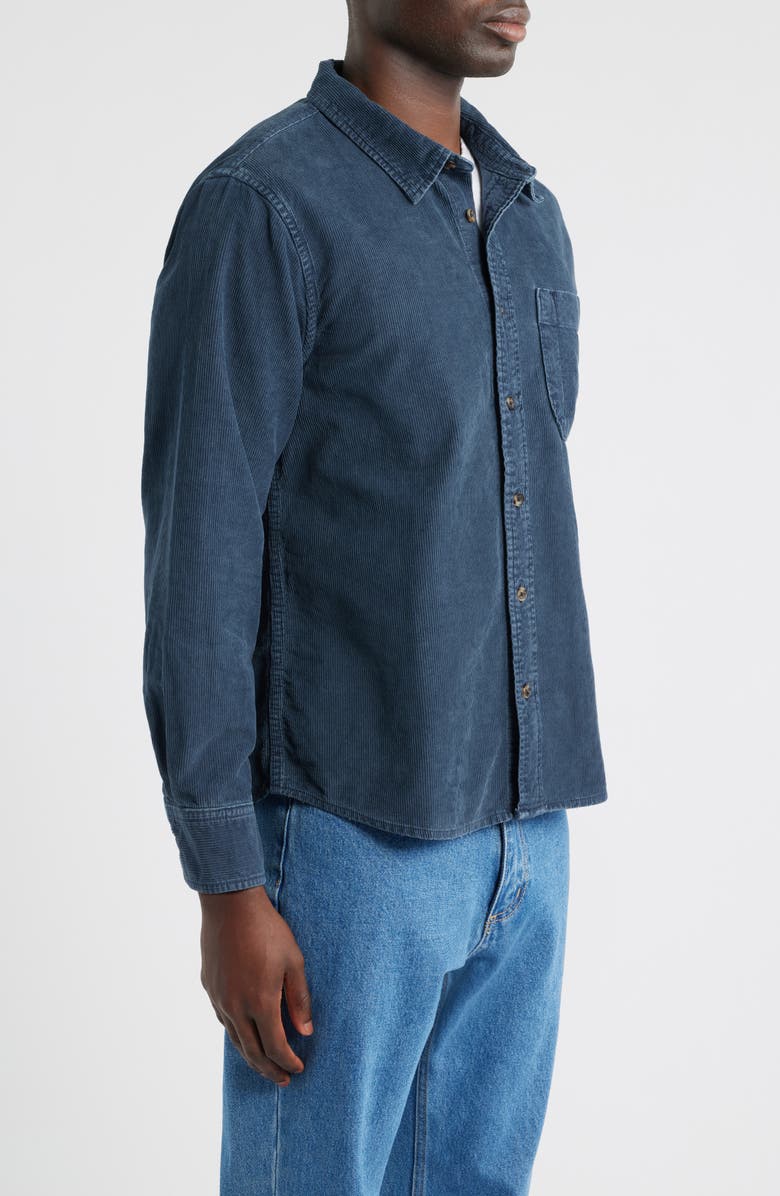 Corridor Cotton Corduroy Button-Up Shirt, Alternate, color, Navy