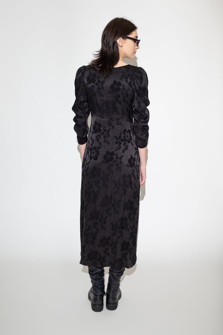 Anoita Floral Midi Dress, Alternate, color, Black Floral