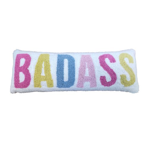Badass Large Lumbar Hook Loop Pillow Polyester White