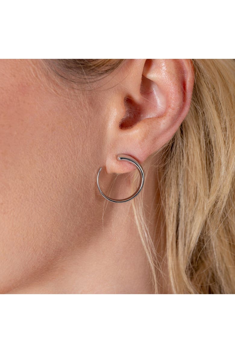 Large Luna Studs, Alternate, color, Sterling Silver