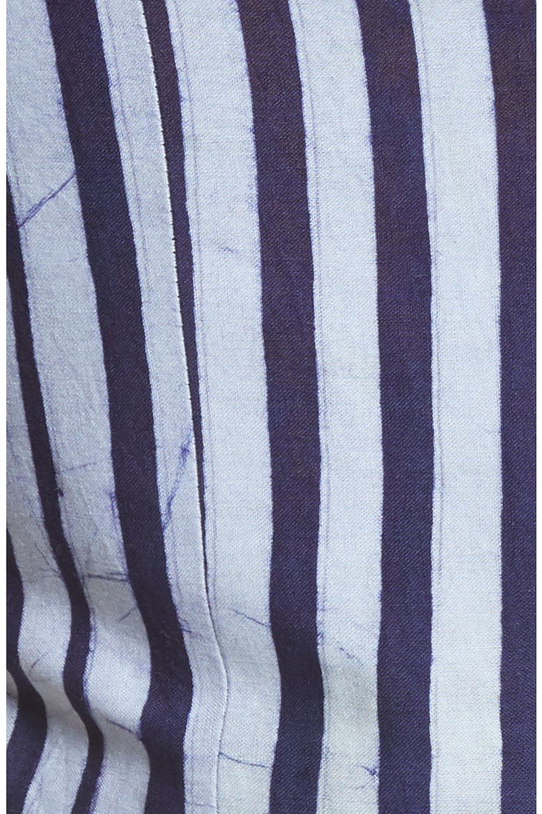 Asha Stripe Puff Sleeve Crop Top, Alternate, color, NAVY BLUE/ WHITE