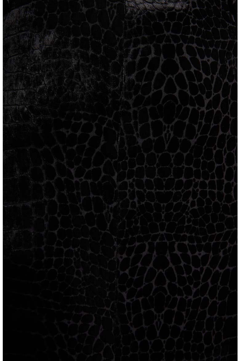 Crocodile Devoré Velvet Skirt, Alternate, color, BLACK