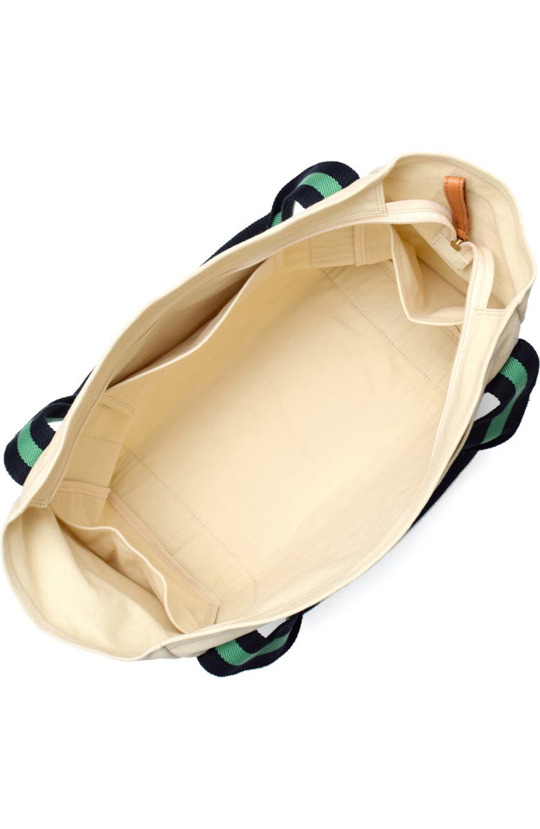 New Amsterdam Leatherworks Liliana Cotton Canvas Large Tote Bag, Alternate, color, Natural/ Kelly