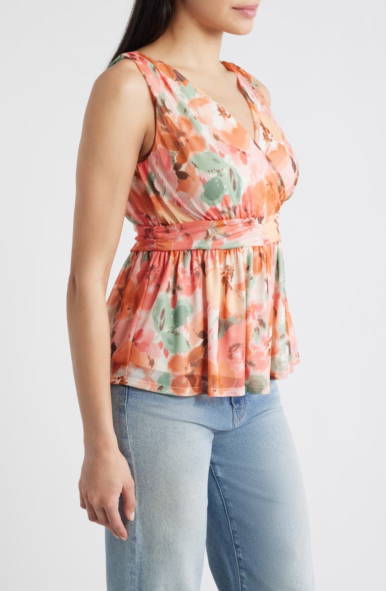 Loveappella Sleeveless Peplum Top, Alternate, color, Blush