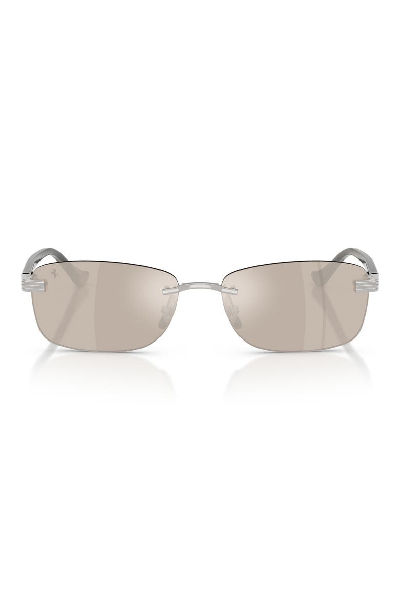 58mm Pillow Sunglasses, Main, color, SILVER BRUSHED / CLEAR