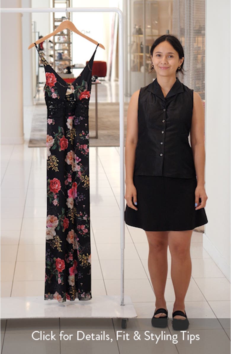 Elyse Floral Print Lace Maxi Dress, sales video thumbnail