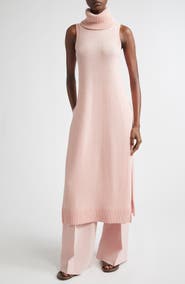 Michael Kors Collection Sleeveless Cashmere & Linen Turtleneck Tunic Sweater