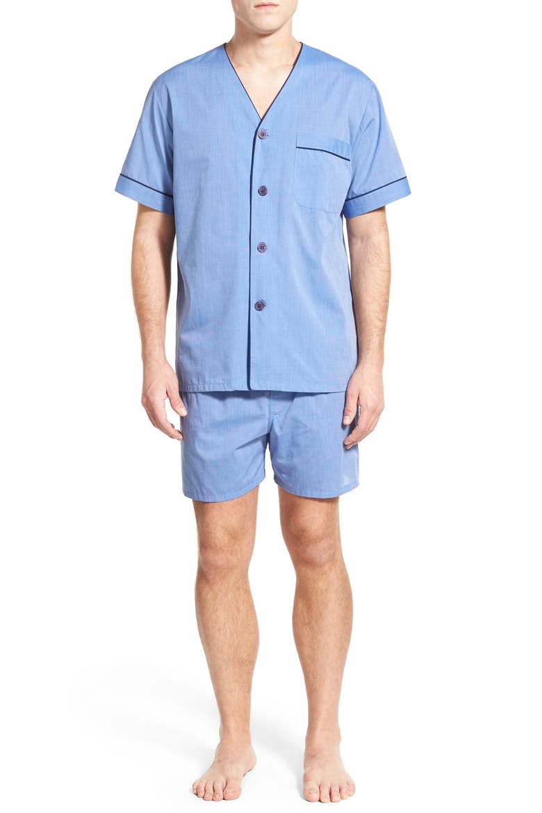 Cotton Blend Pajamas, Main, color, BLUE