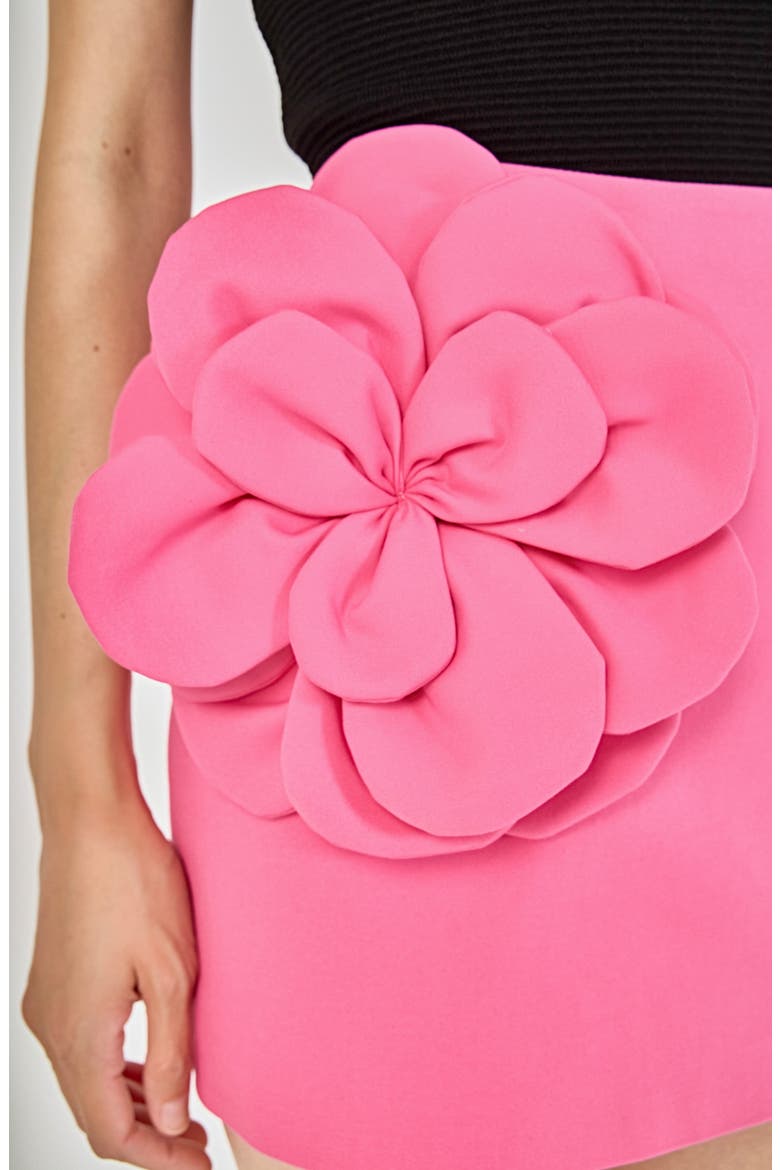 Flower Applique Miniskirt, Alternate, color, PINK