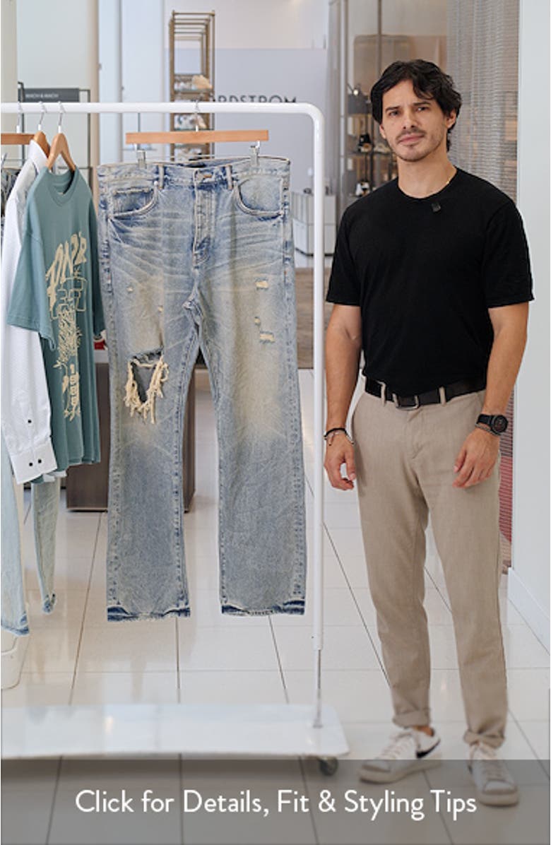 P011 Knee Blowout Dirty Straight Leg Jeans, sales video thumbnail