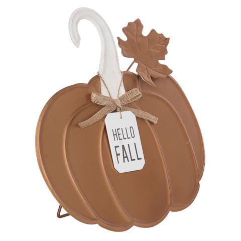 Metal Multicolored Harvest Pumpkin Decor
