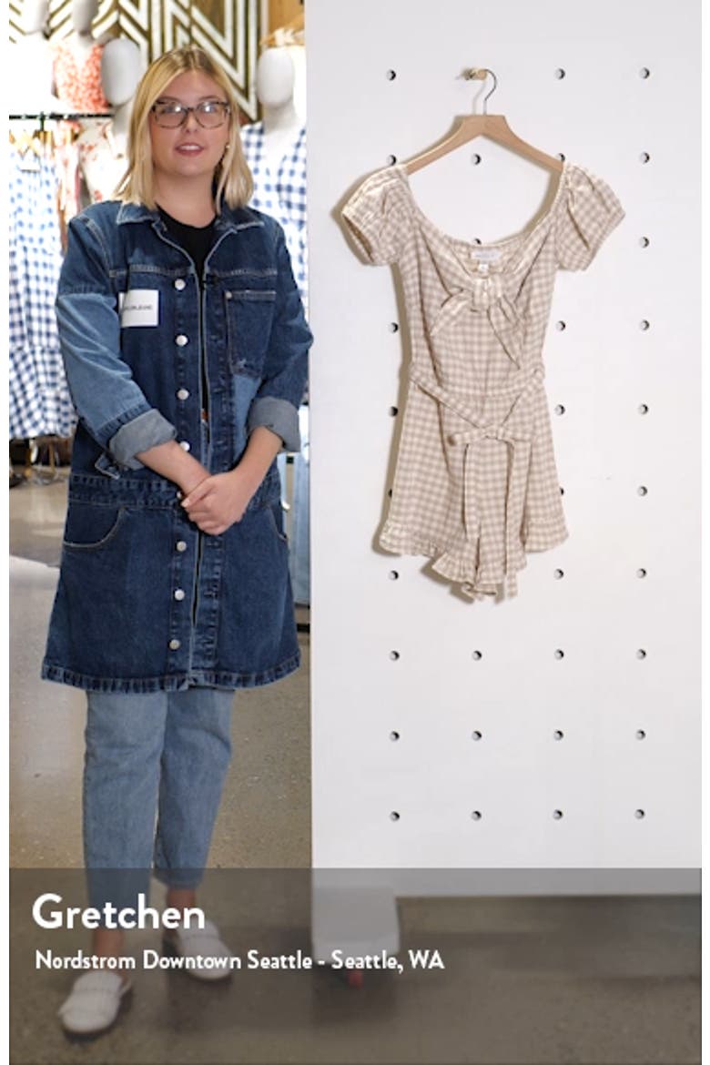 Gingham Off the Shoulder Romper video