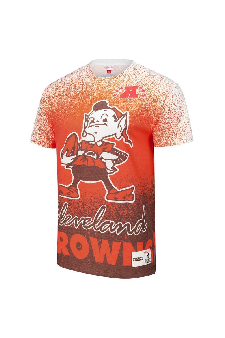 Men's Mitchell & Ness  White Cleveland Browns Team Burst Vintage Logo T-Shirt, Alternate, color, White