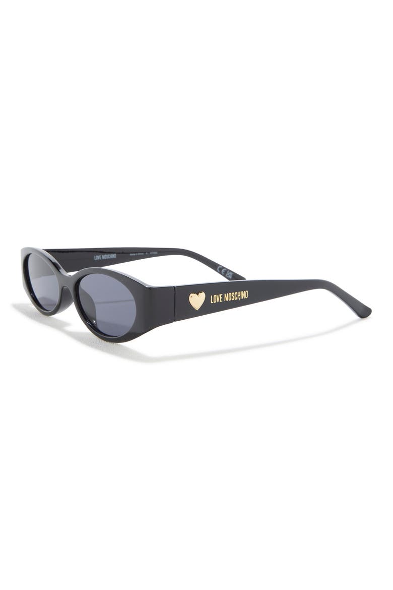 53mm Oval Sunglasses, Alternate, color, BLACK OPAQUE